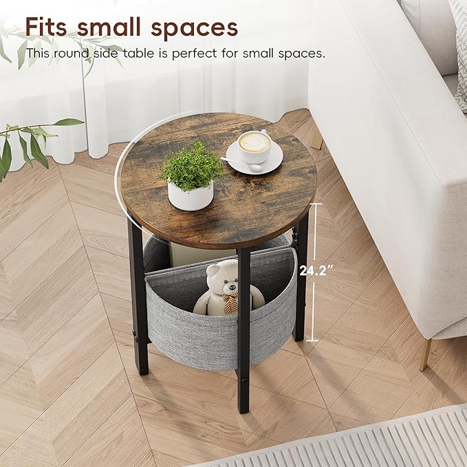 Vagusicc Small Round Side Table, Accent End Table - Image 4