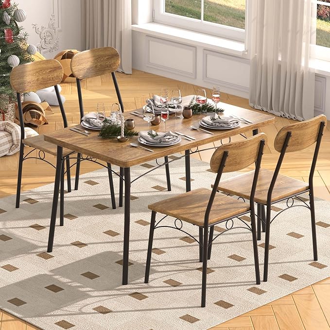 VECELO Kitchen Table Chairs Set - Image 2