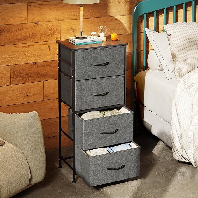 WLIVE Dresser with 4 Drawers, Storage Tower, Organizer Unit, Fabric Dresser - Image 4