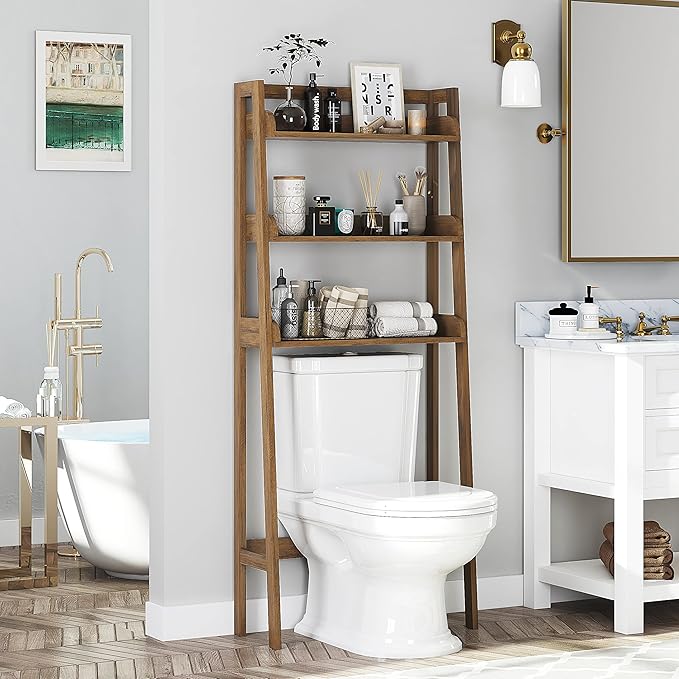 UTEX Over The Toilet Storage Shelf, 3-Tier Over Toilet Bathroom Organizer - Image 2