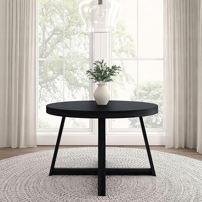 Plank+Beam Round Dining Table, 47 Inch Solid Wood Kitchen Table, Farmhouse - Image 3