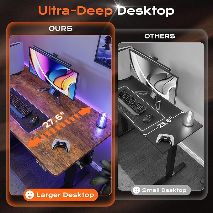 Huuger 55 x 28 Large Electric Standing Desk, Height Adjustable Computer Desk - Image 4