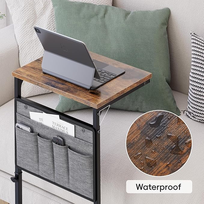 Vagusicc C Shaped End Table, Adjustable Height Small Couch Side Table - Image 5