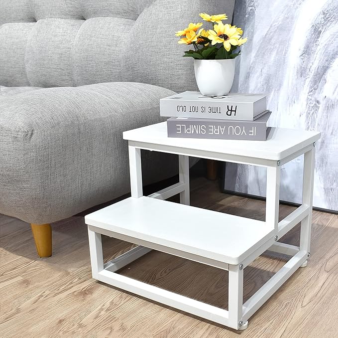 Nursery Step Stool, Wooden and Metal Foot Stool - Image 8