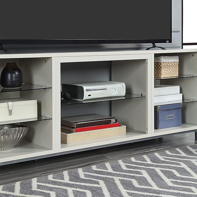 Manhattan Comfort Brighton 60" TV 7 Shelves, Tempered Glass Dividers and Media - Image 4