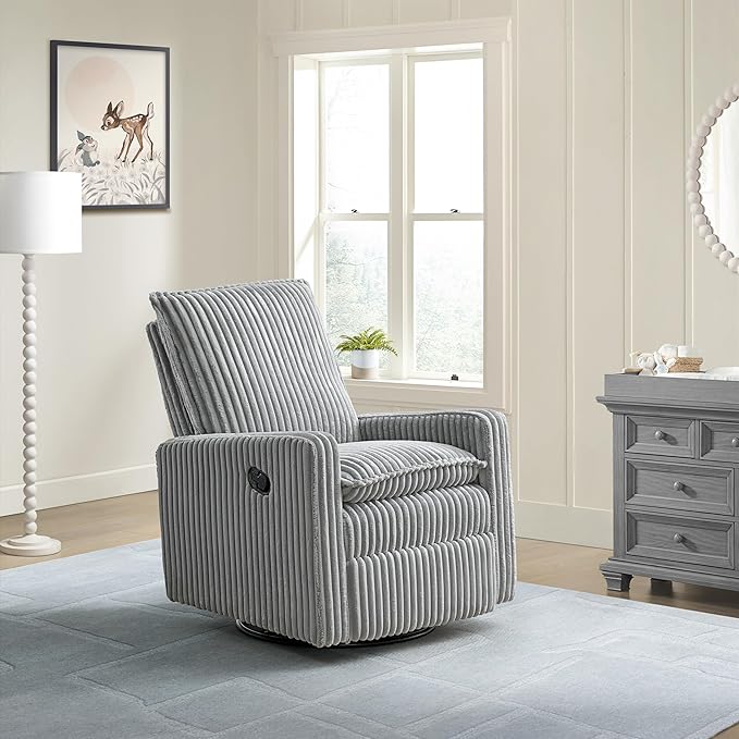 Oxford Baby Uptown Upholstered Swivel Glider and Recliner Nursery Chair - Image 2