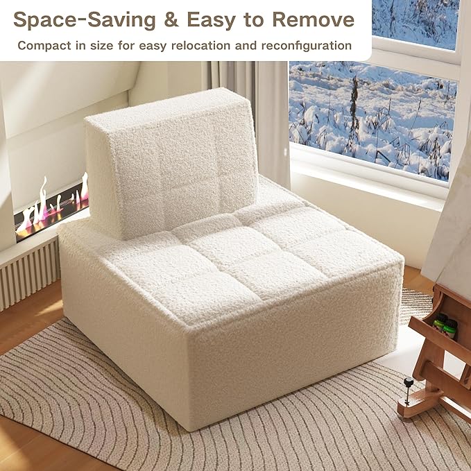 Bean Bag Chair, Accent Chair, Modular Sherpa Sofa Chair, Floor Sofa - Image 5