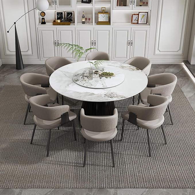 Ball & Cast 9-Piece Dining Set, Faux Marble Table by BallCast