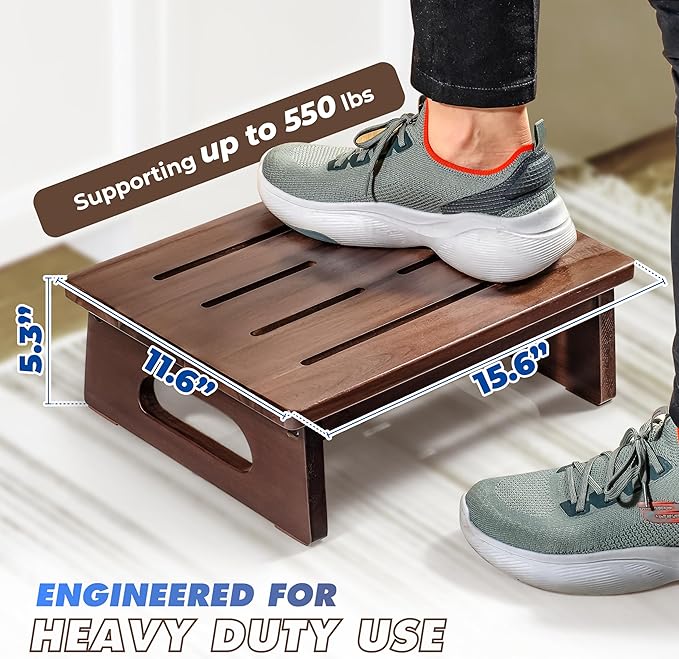 Wooden Step Stool, 5.3" One Step Stool - Image 4