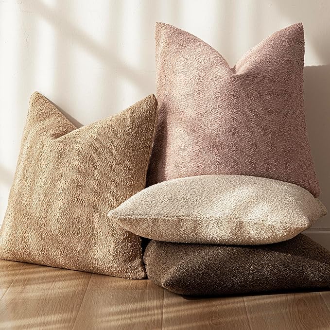 Foindtower Set of 2, Decorative Textured Boucle Throw Pillow Covers Accent - Image 6