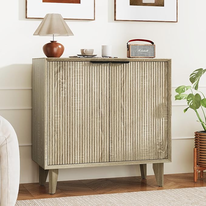Fluted Cabinet with Storage, Small Buffet Storage with Doors, Buffet Sideborad - Image 6