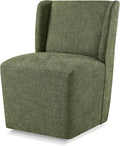 Upholstered Dining Chair with Casters Wingback Modern Side Armless Deskchair by Kislot
