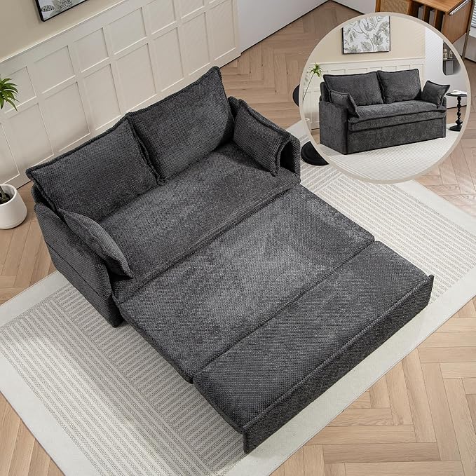 Furnimart 59.5" Queen Size Pull Out Sofa Bed, 3 in 1 Convertible Sleeper Bed by FurnimartFurniture