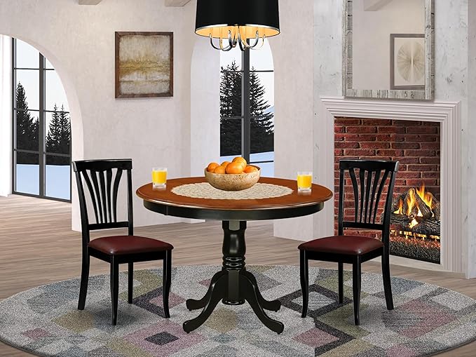 East West Furniture HLAV3-BCH-LC 3 Piece Dinette Set - Image 2