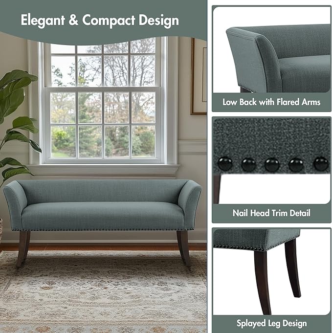 Madison Park Accent Bench, Upholstered - Image 4