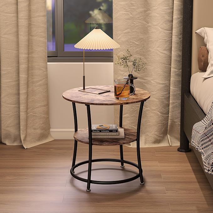 BOFENG Round Coffee Table Side Table, Round End Table - Image 4