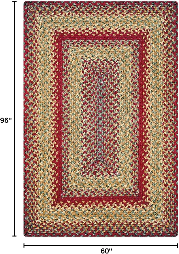 Homespice Cider Barn Cranberry Red Braided Area Rugs, 5x8' Rectangle - Image 2