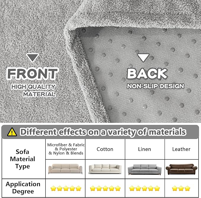 MYSKY HOME Couch Covers for 3 Cushion Couch Sofa Pet Friendly, Couch Cover for - Image 9