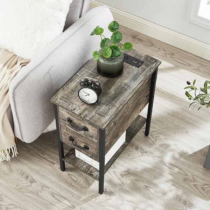 VECELO End Tables, Narrow Nightstands - Image 6