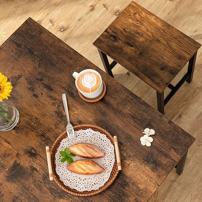 HOOBRO 3-Piece Industrial Dining Table Set, Kitchen Table, Space Saving Dinette - Image 6