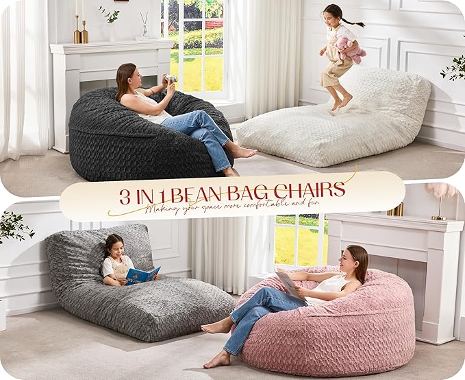 Hobestluk Bean Bag Chair Convertible Beanbag Chairs - Image 6