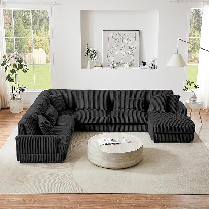 129" Oversized U Shaped Modular Sectional Sofa Couch - Image 2