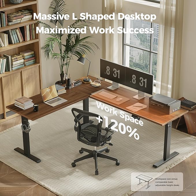 Agilestic 75 Inch L Shaped Standing Desk Adjustable Height, Corner Standing Desk - Image 4