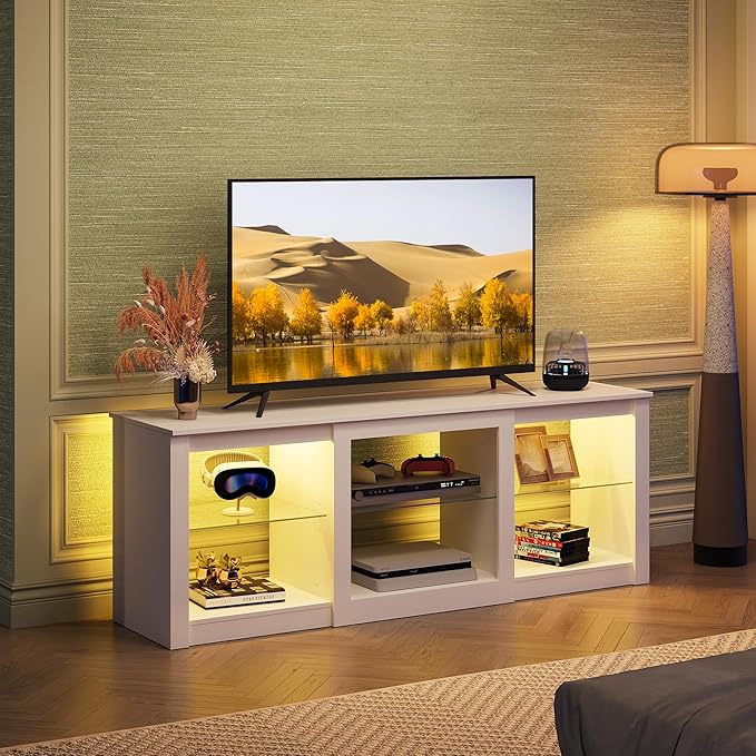 WLIVE LED TV Stand for 65 Inch TV, Modern Entertainment Center - Image 8