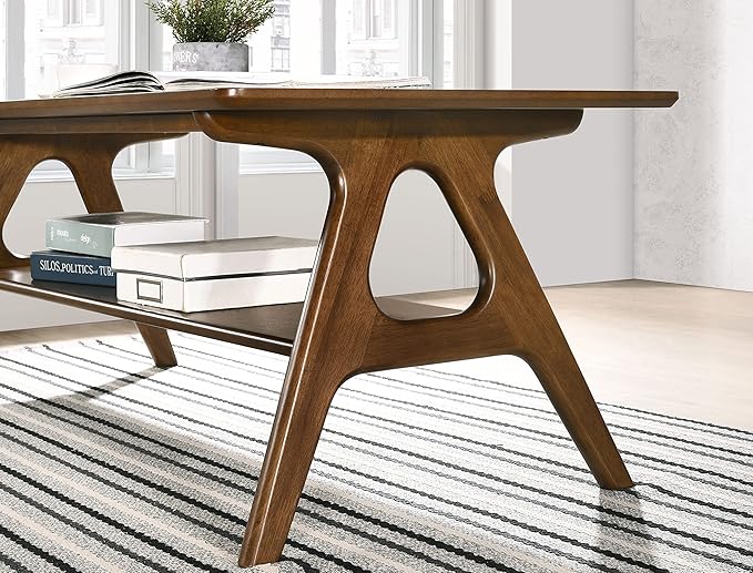 Roundhill Furniture Arona 3-Piece Coffee Table Set, Coffee Table and Two End - Image 6