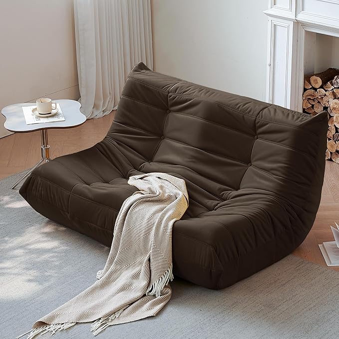 Bean Bag Chair, Loveseat Fireside Chair Bean Bag Sofa by Gazecaia