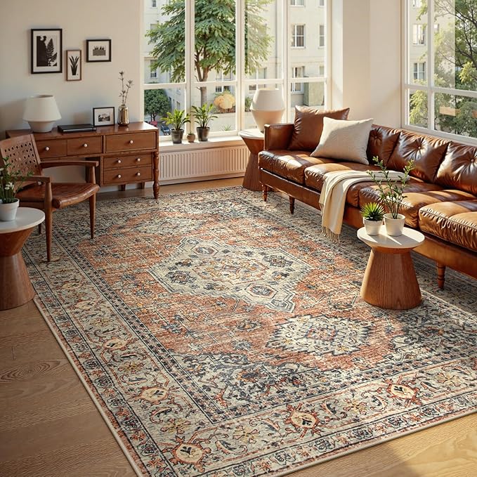 Lahome Oriental Washable Rugs 8x10, Non-Slip Soft 8x10 Rugs by Lahome