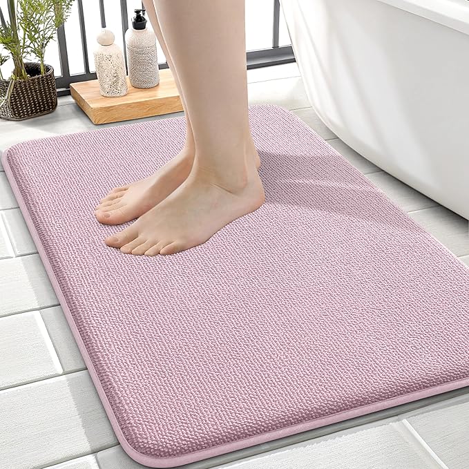 OLANLY Thick Memory Foam Bath Mat Rug 24x16, Extra Soft Absorbent Bathroom Rug by OLANLY