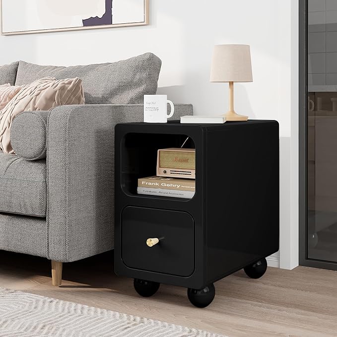 Solid Wood Nightstand, Narrow Night Stand - Image 8