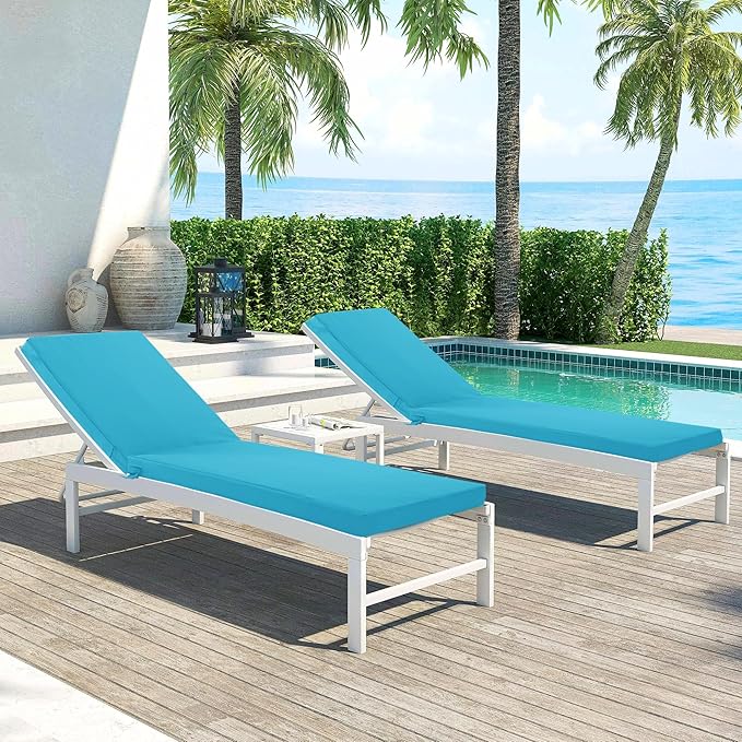 Chaise Lounge Cushions Outdoor Set of 4 - Image 9