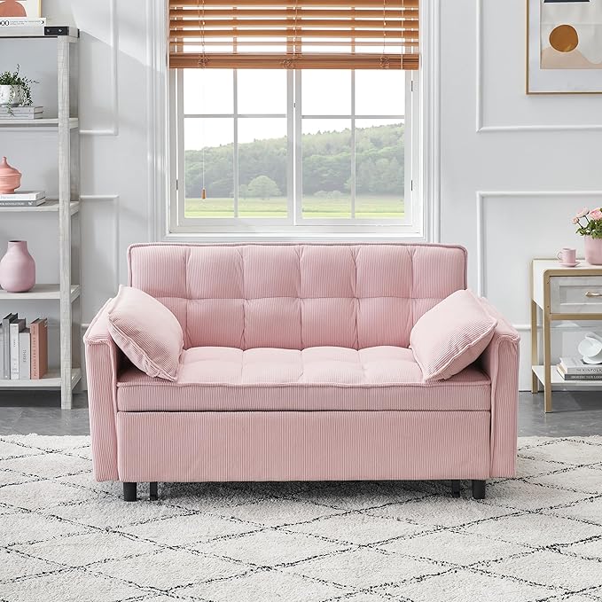 Ball & Cast Convertible Sofa Bed, Loveseat Sleeper Sofa W/Pull-Out Bed by BallCast