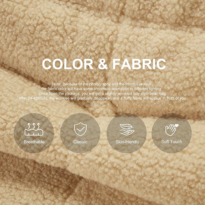 Bean Bag Chairs for Adults Giant Bean Bag Chair Memory Foam BeanBag Chair Big - Image 4