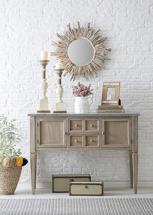 Creative Co-Op Driftwood Sunburst Mirror - Image 2