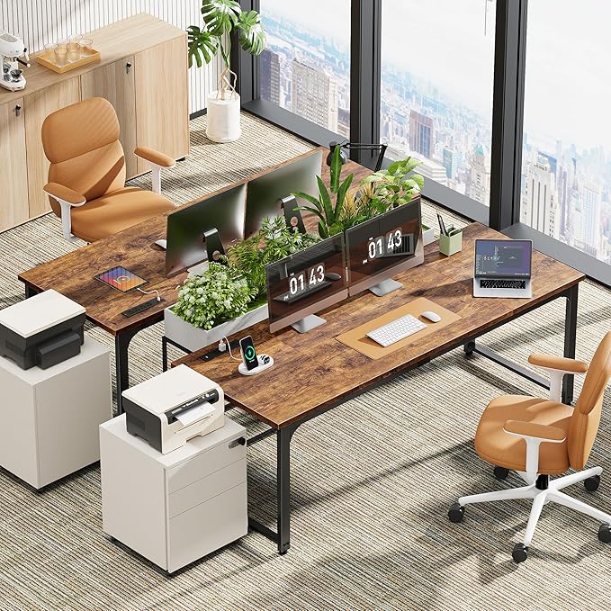 Huuger 63 x 24 inch Desk with Power Outlets & USB-C, Deeper & Thicker Desktop - Image 2
