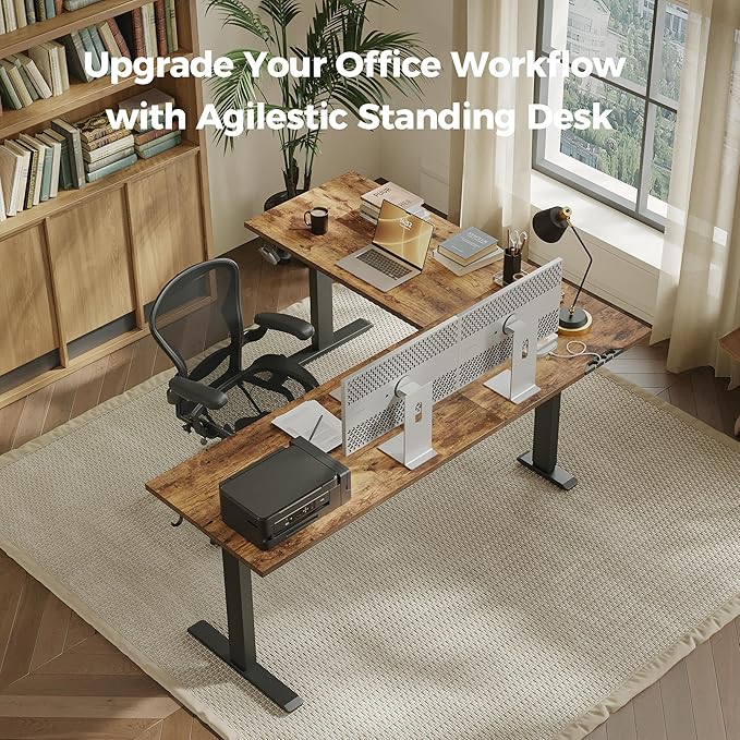 Agilestic 75 Inch L Shaped Standing Desk Adjustable Height, Corner Standing Desk - Image 3