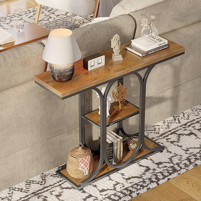 GiftGo Narrow Console Table for Entryway Industrial Sofa Table Behind Couch - Image 4