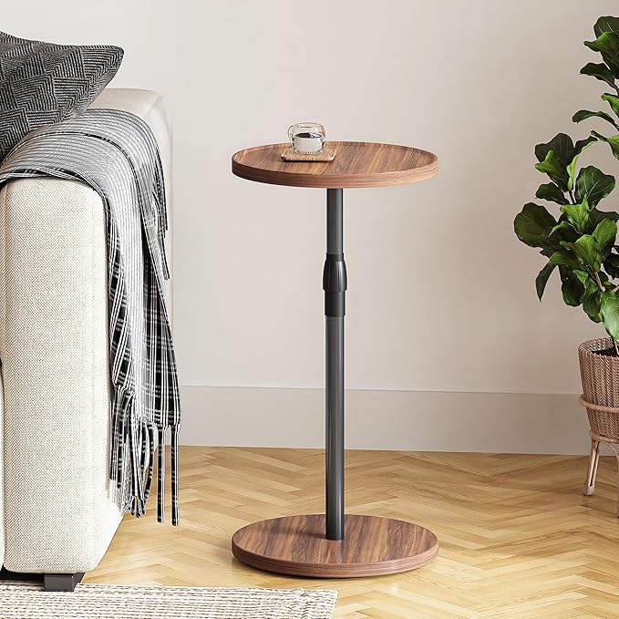 Adjustable End Table, Small Round Side Table, Drink Table - Image 2