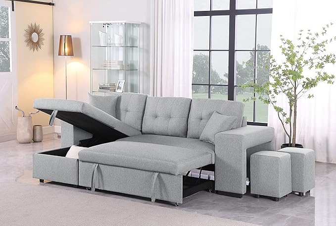 Devion Furniture Garisa 4-in-1 Convertible L Shaped Couch by DevionFurniture