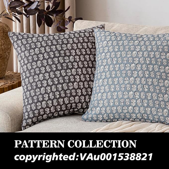 Foindtower Set of 2 Decorative Vintage Floral Print Throw Pillow Covers Neutral - Image 4
