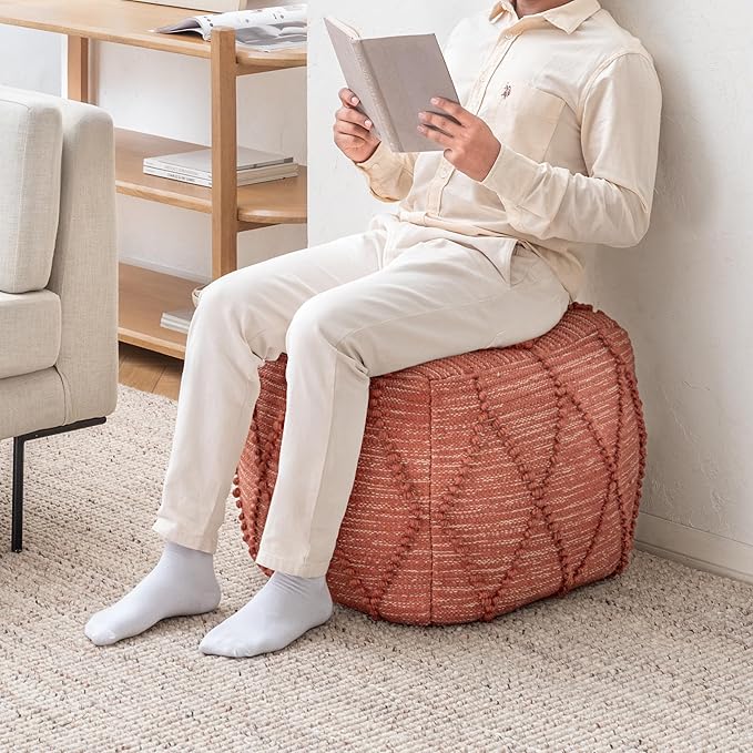 Anji Mountain 100% Handmade & Handcrafted Comfortable Home Décor Pouf Ottoman by AnjiMountain