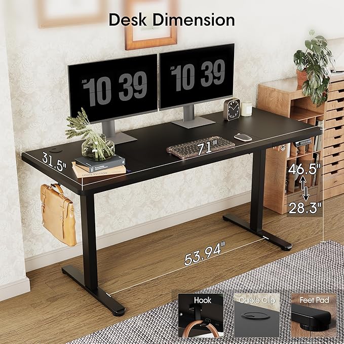 Monomi Electric Standing Desk, 71 x 31.5 inches Height Adjustable, Ergonomic - Image 3
