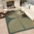 Lahome Modern Rainbow Easy Jute Indoor Outdoor Rugs, 5x7 Dark Green Rug by Lahome