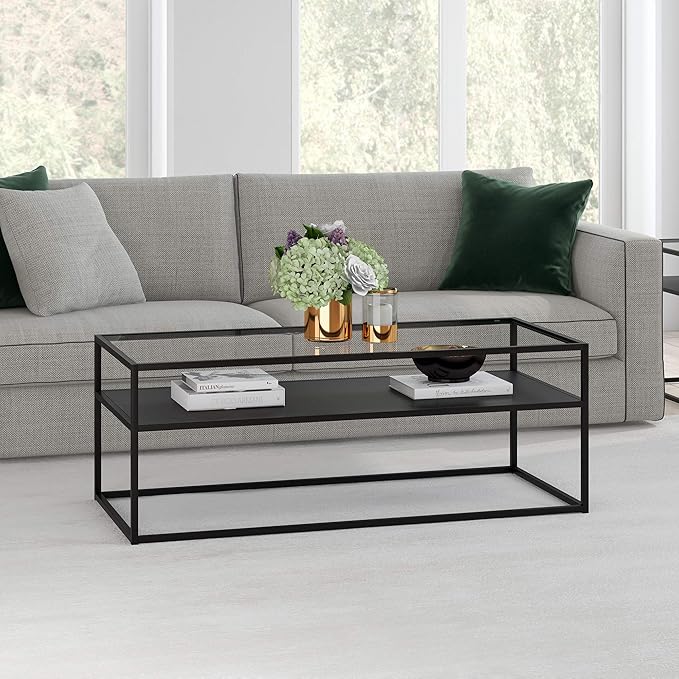 Ada 46'' Wide Rectangular Coffee Table in Blackened Bronze - Image 2