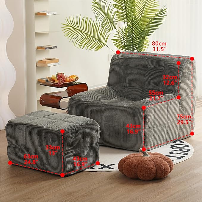 N&V CUBICUS Armless Floor Sofa, All New Hybrid Foam Design, - Image 8
