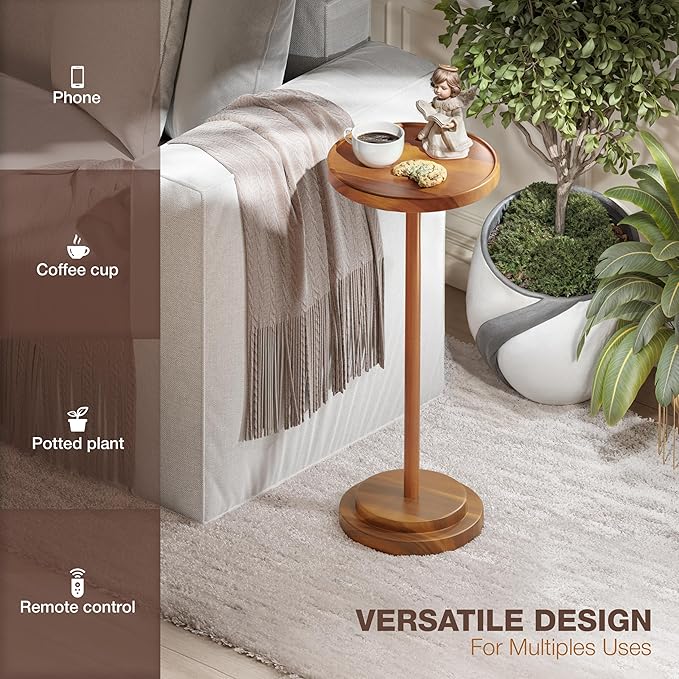 Drink Table, 24.4" Tall Compact Side Table - Image 6