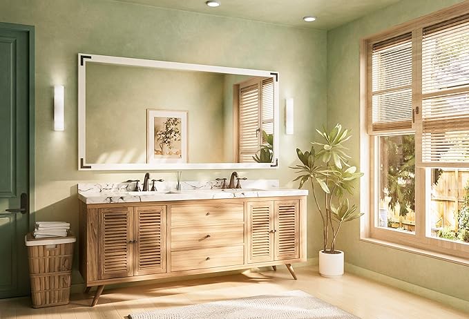TETOTE 72 x 36 White Wooden Mirror - Image 8